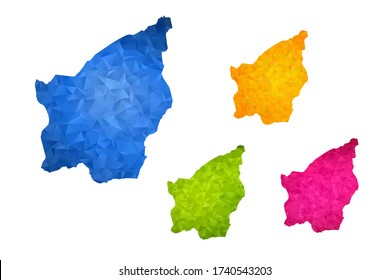 Mapa de San Marino - Conjunto de fondo gráfico de gradiente triangular triangular de bajo estilo de poli geométrico ruplado, diseño poligonal para su ,Vector eps 10.