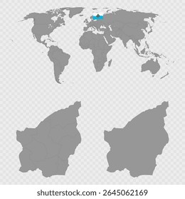 San Marino Map Set with World Location.