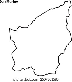 San Marino map simple outline vector