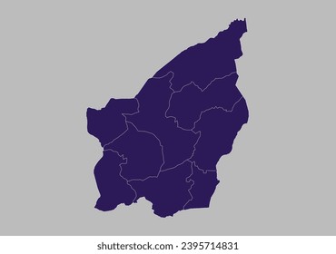 San Marino map vector, Blue purple color isolated on gray background.