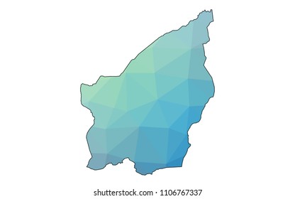 San Marino map vector illustration in polygonal style,Low poly design on white background