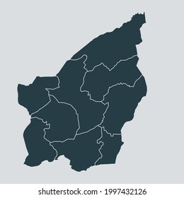 San Marino map vector, isolated on gray background