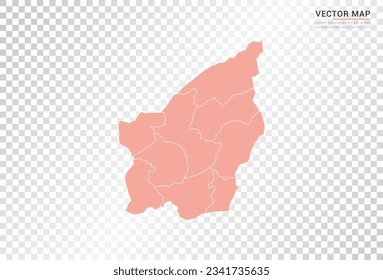 San Marino map vector orange color on transparent background.