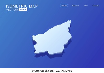 San Marino map white on blue background with isolated 3D isometric concept vector illustration.