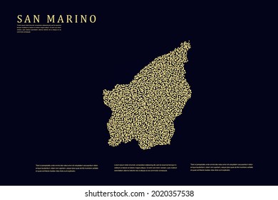 San Marino Map - World Map International vector template with Gold grid on dark background for banner, website, infographic, education - Vector illustration eps 10
