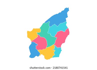 San Marino Map - World Map International vector template with High detailed including blue, green, pink, and yellow outline color isolated on white background - Vector illustration eps 10