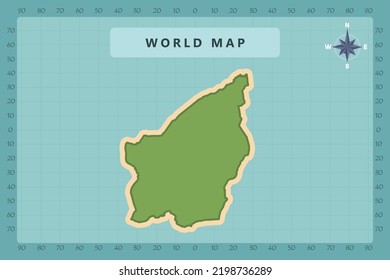 San Marino Map - World Map International vector template High detailed with green and cream color isolated on blue background including Compass Rose icon - Vector illustration eps 10