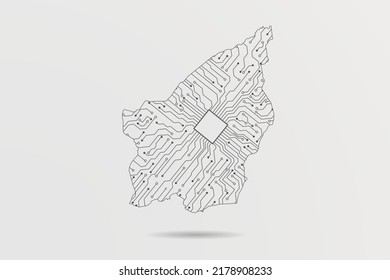 San Marino Map - World map vector template with Abstract futuristic circuit board Illustration or High-tech technology mash line and point scales on white background - Vector illustration ep 10