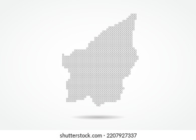 San Marino Map - World map vector template with square pixel thin black and outline sketch style isolated on white background for education, infographic, design - Vector illustration eps 10