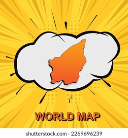 San Marino Map - World map vector template with isometric and comic art style including shadow, black and orange color on yellow background for design, infographic - Vector illustration eps 10