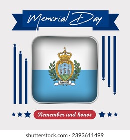 San Marino Memorial Day Vector Illustration