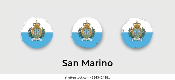 San Marino national flag grunge circle round shape bubble vector icon illustration