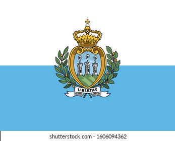 San Marino. National flag. Icon. Symbol. Vector illustration on white background.