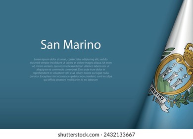 San Marino national flag isolated on dark background with copyspace