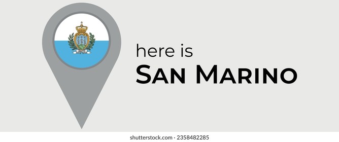 San Marino national flag map marker pin icon illustration