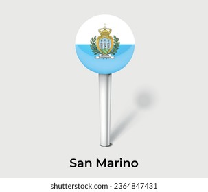 San Marino national flag map marker pin icon illustration