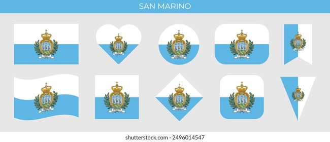 San Marino national flag. Vector illustration isolated on white background