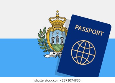 San Marino Passport. San Marino Flag Background. Vector