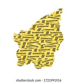 San Marino Quarantine Yellow Tape country of Europe, European map illustration, vector isolated on white background