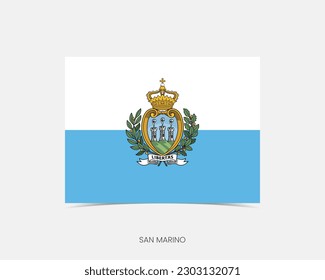 San Marino Rectangle flag icon with shadow.