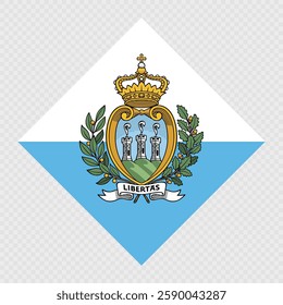 San Marino rhombus flag. Vector illustration.