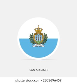 San Marino round flag icon with shadow.