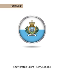 Plantilla de diseño de vectores de bandera redonda de San Marino