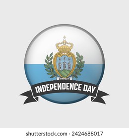 San Marino Round Independence Day Badge