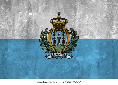 San Marino, Sammarinese Flag on concrete textured background