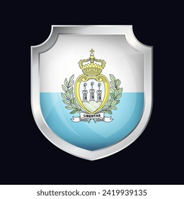 San Marino Silver Shield Flag Icon