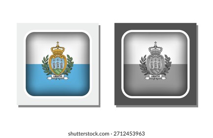 San Marino Square Rounded Flag Icon