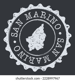 San Marino Stamp Travel Passport. Design Retro Symbol Country. Old Vintage Postmark.