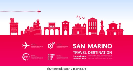 San Marino travel destination grand vector illustration.
