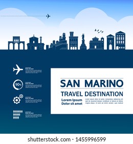 San Marino travel destination grand vector illustration.