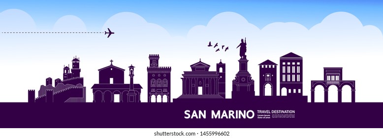 San Marino travel destination grand vector illustration.