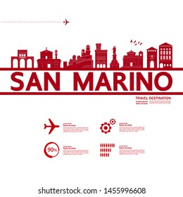 San Marino travel destination grand vector illustration.