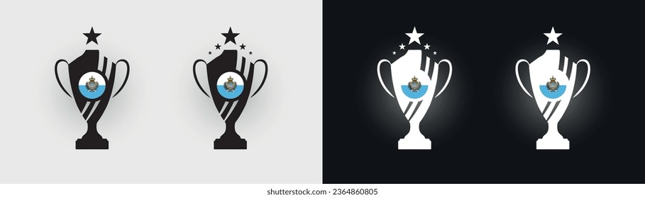 San Marino trophy pokal cup football champion vector illustration