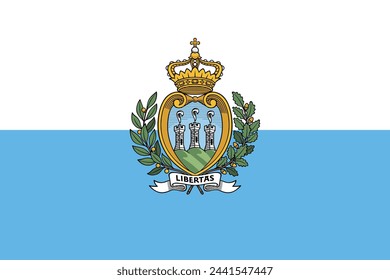 San Marino vector flag in official colors and 3:2 aspect ratio.