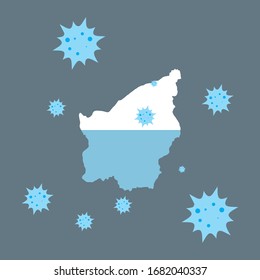san marino vector graphics map and corona virus