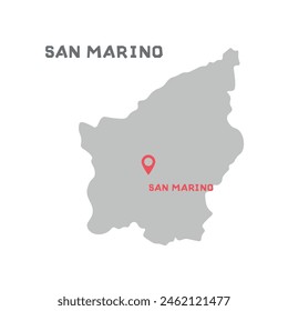 san marino vector map illustration, country map silhouette with mark the capital city of san marino inside. vector illustration. Every country in the world is here