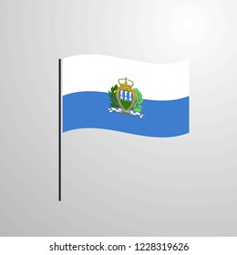 San Marino waving Flag