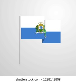 San Marino waving Flag design vector