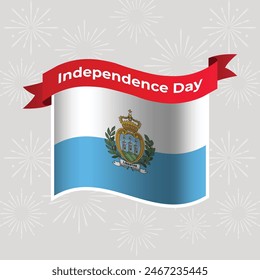 San Marino Wavy Flag Independence Day Banner Background