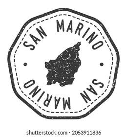 San MarinoMap Stamp Retro Postmark. Silhouette Postal Passport. Seal Round Vector Icon. Badge Vintage Postage Design.