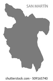 San Martin Peru Map grey