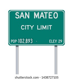 San Mateo City Limit Road Sign