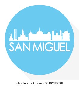 San Miguel de Tucumán, Argentina Round Button City Skyline Design. Silhouette Stamp Vector Travel Tourism.