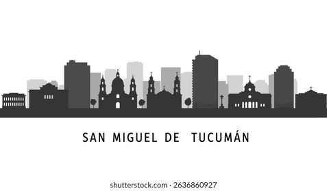 San Miguel de Tucuman Skyline with Argentina, and Silhouette.