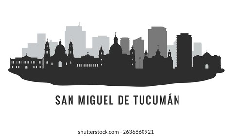 San Miguel de Tucumn with Argentina Skyline Vector.