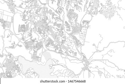 San Miguel Petapa, Guatemala, Guatemala, bright outlined vector map with bigger and minor roads and streets created for infographic backgrounds.